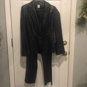 CACHE woman’s black leather suit